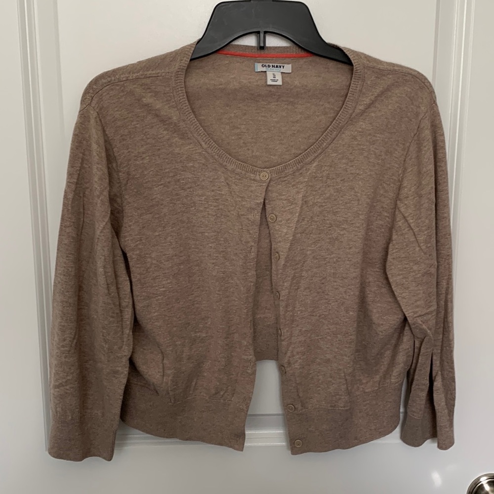 Summer light brown long sleeve cardigan